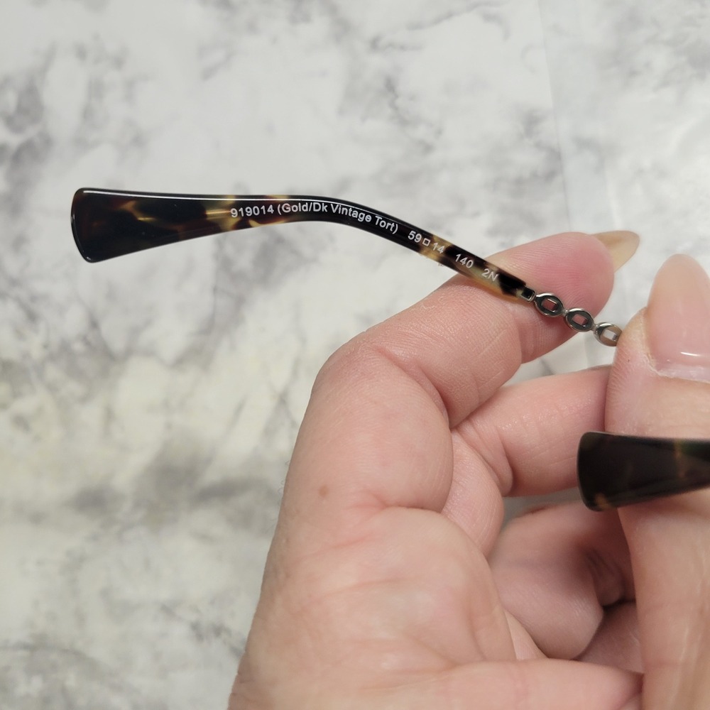 Coach Bree Aviator Sunglasses Gold Vintage Tortoise Pink Lens 59-14-140 - Picture 7 of 9